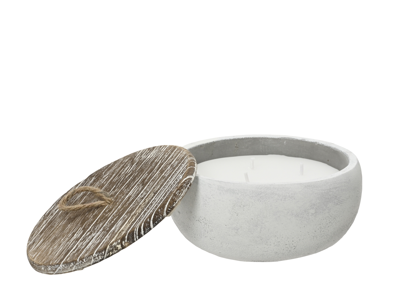 CANDELA DI CERA C/COP.IN LEGNO 821057