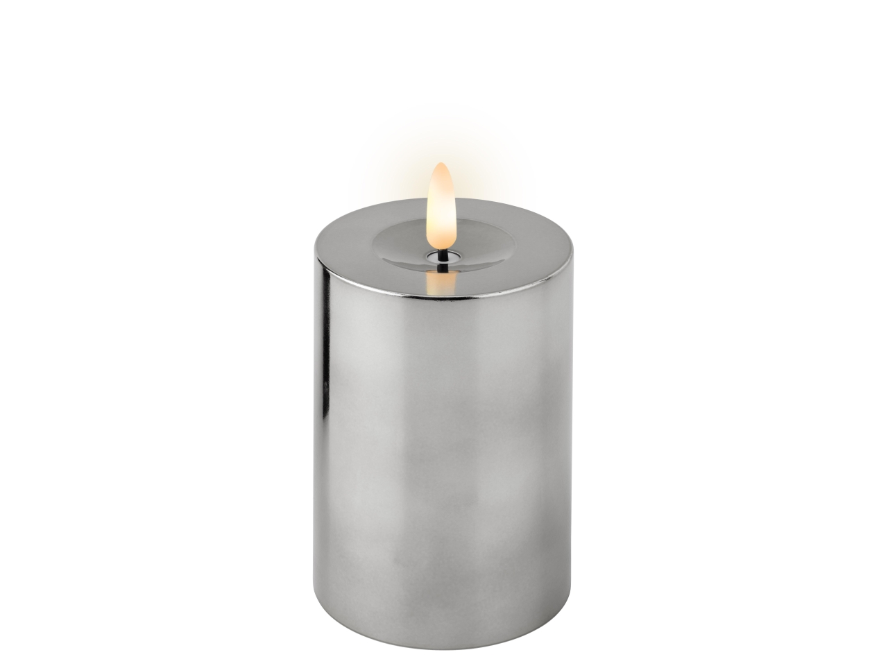 CANDELA LED 7X12,5CM ARGENTO BAT 487380