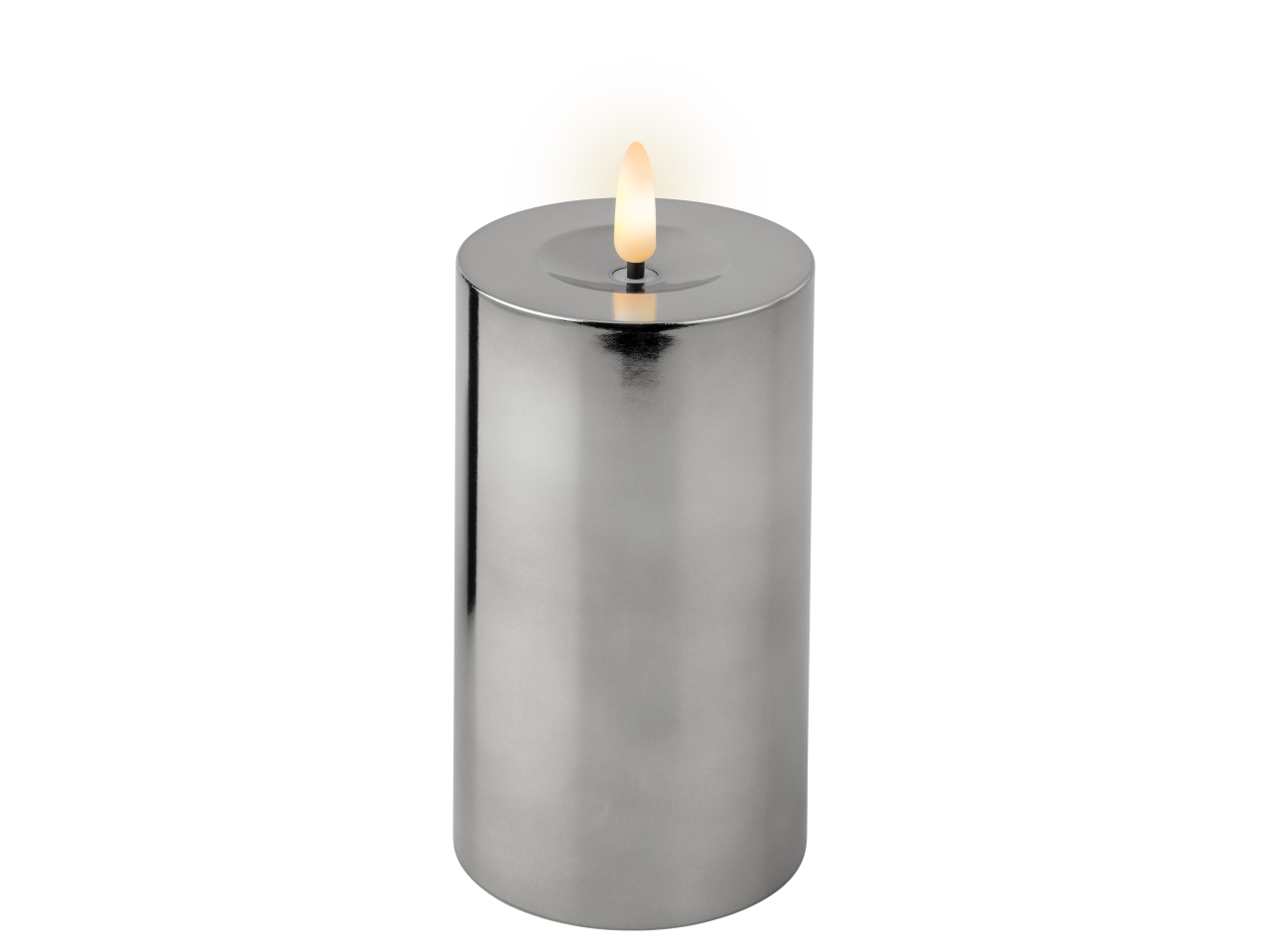 CANDELA LED 7X15CM ARGENTO BAT 487381