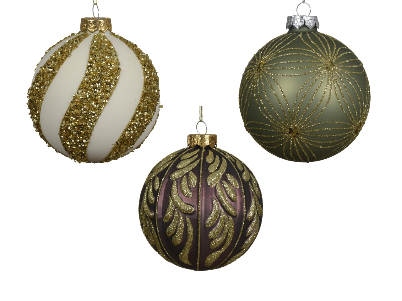 PALLA VETRO 10CM MARRONE 3 ASS 062699