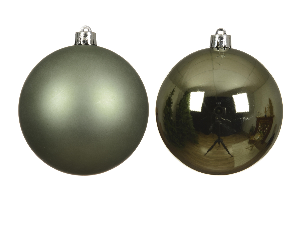 PALLA 10CM 4 pezzi VERDE ROSMARINO LUCIDA/OPACA 02