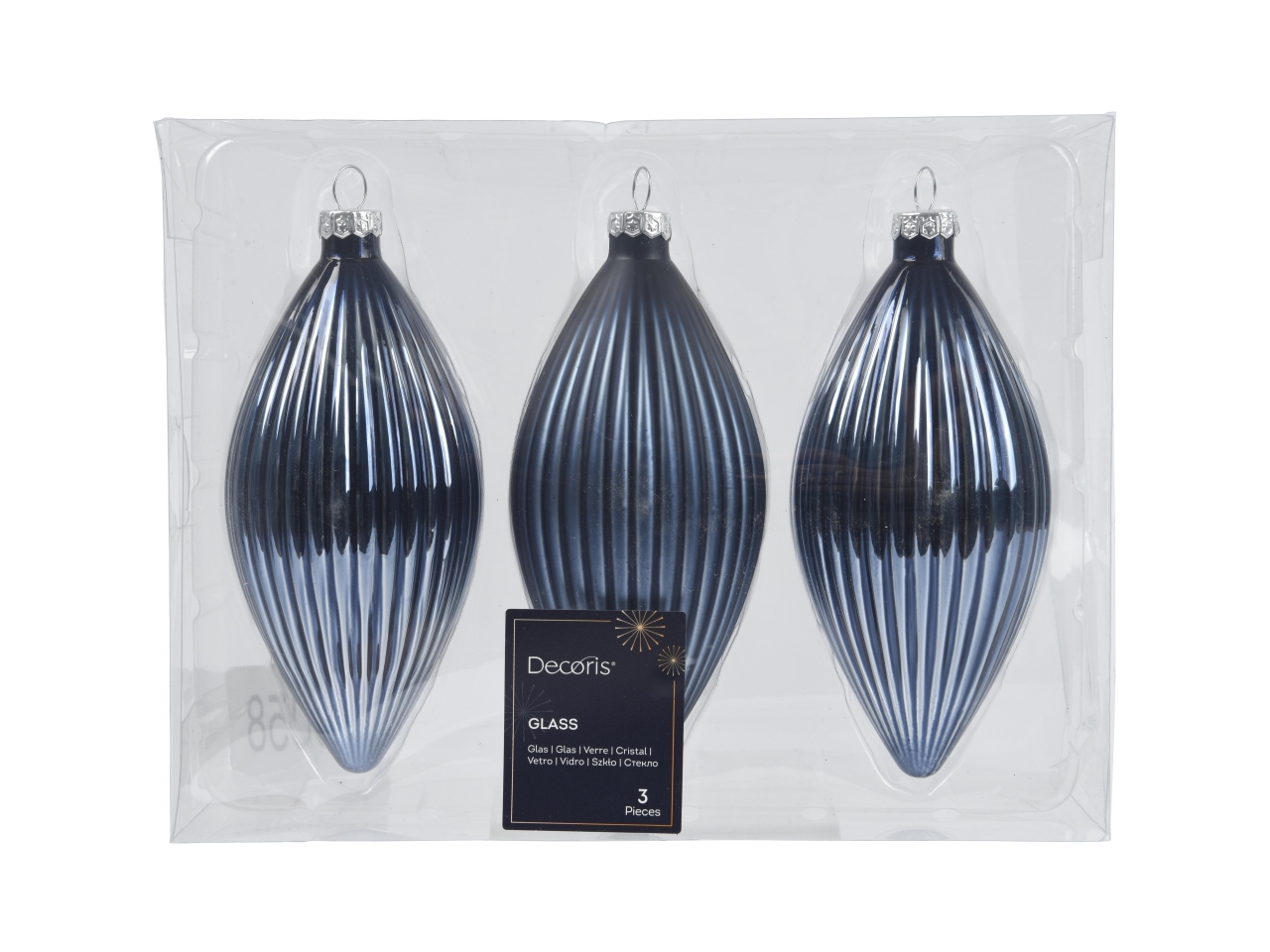 APP. VETRO OLIVA 6X13CM BLUE 3PZ 145058