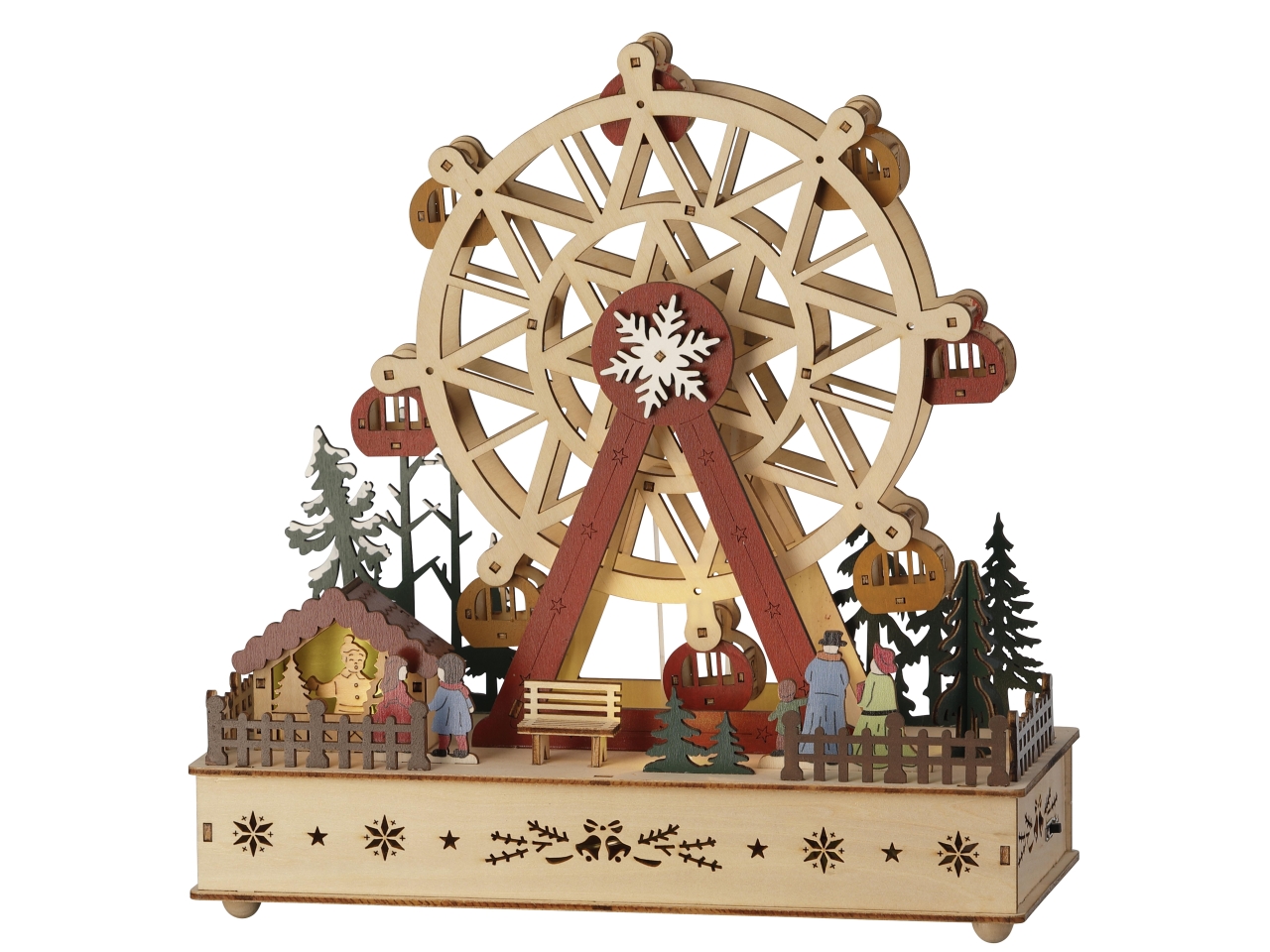 RUOTA PANORAMICA LEGNO C/LED BATT.12X28X38CM487733