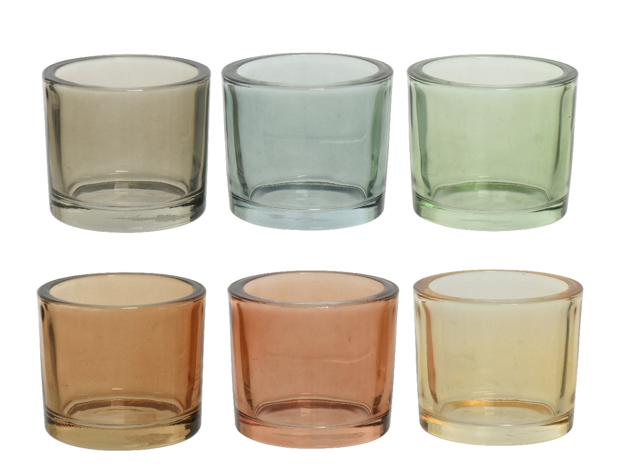 P.TEALIGHT VETRO D.9XH.8CM 6 COL 830400