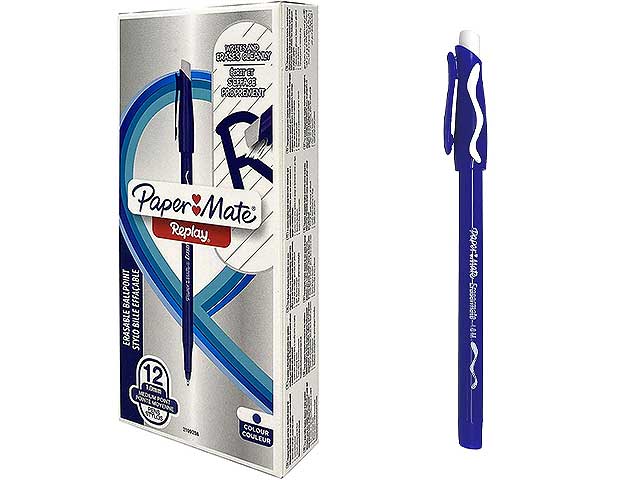 PENNA PAPER MATE REPLAY 12pz BLU 0011 $