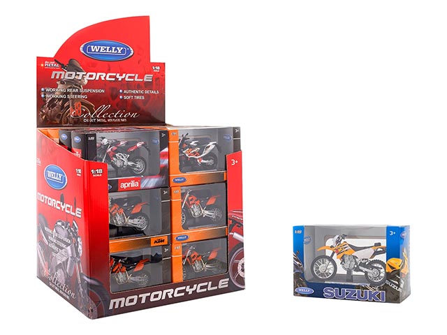 WELLY WELLY MOTO CROSS LICENZ SCALA 1:18 12 ASS 24 WELLY WELLY MOTO CROSS LICENZ SCALA 1:18 12 ASS 24