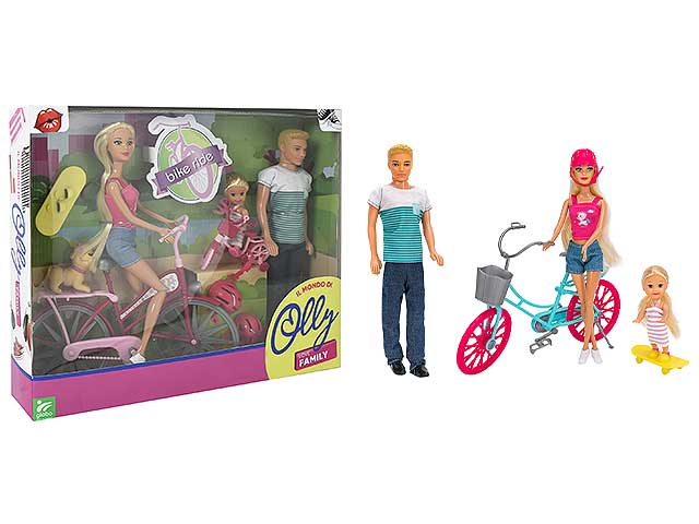FASHION DOLL FAMIGLIA OLLY 3pz C/BICI 40845