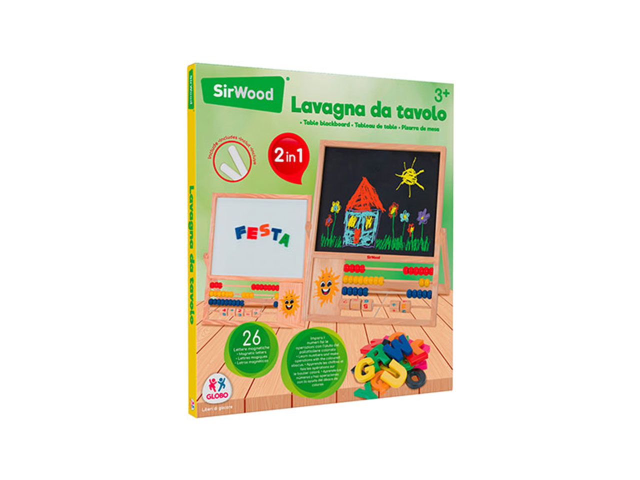 SIRWOOD LAVAGNA LEGNO 2IN1 MAG.C/26 LETTERE 40420