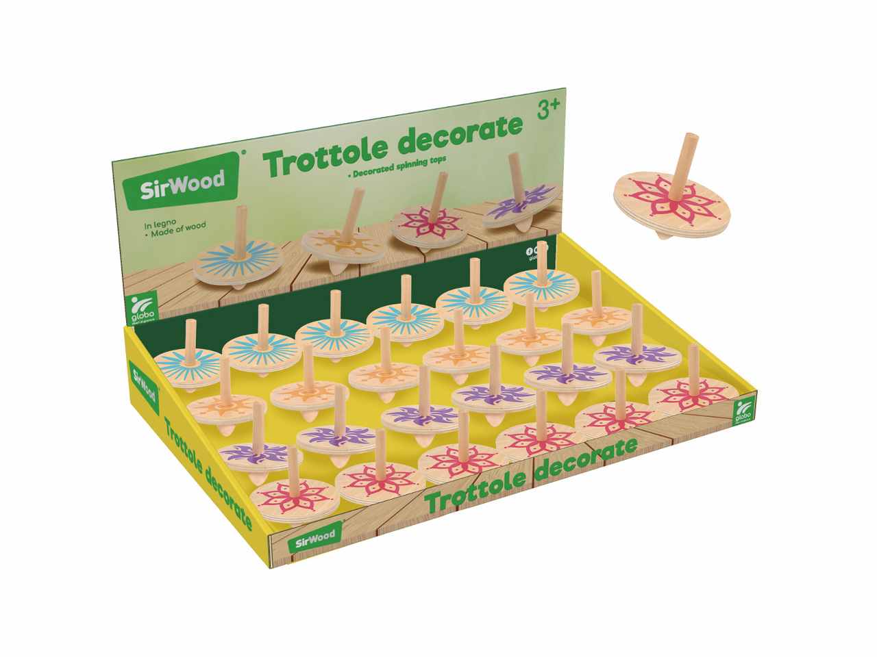 SIRWOOD TROTTOLA IN LEGNO 4 ASS. 24PZ D/BOX 41704