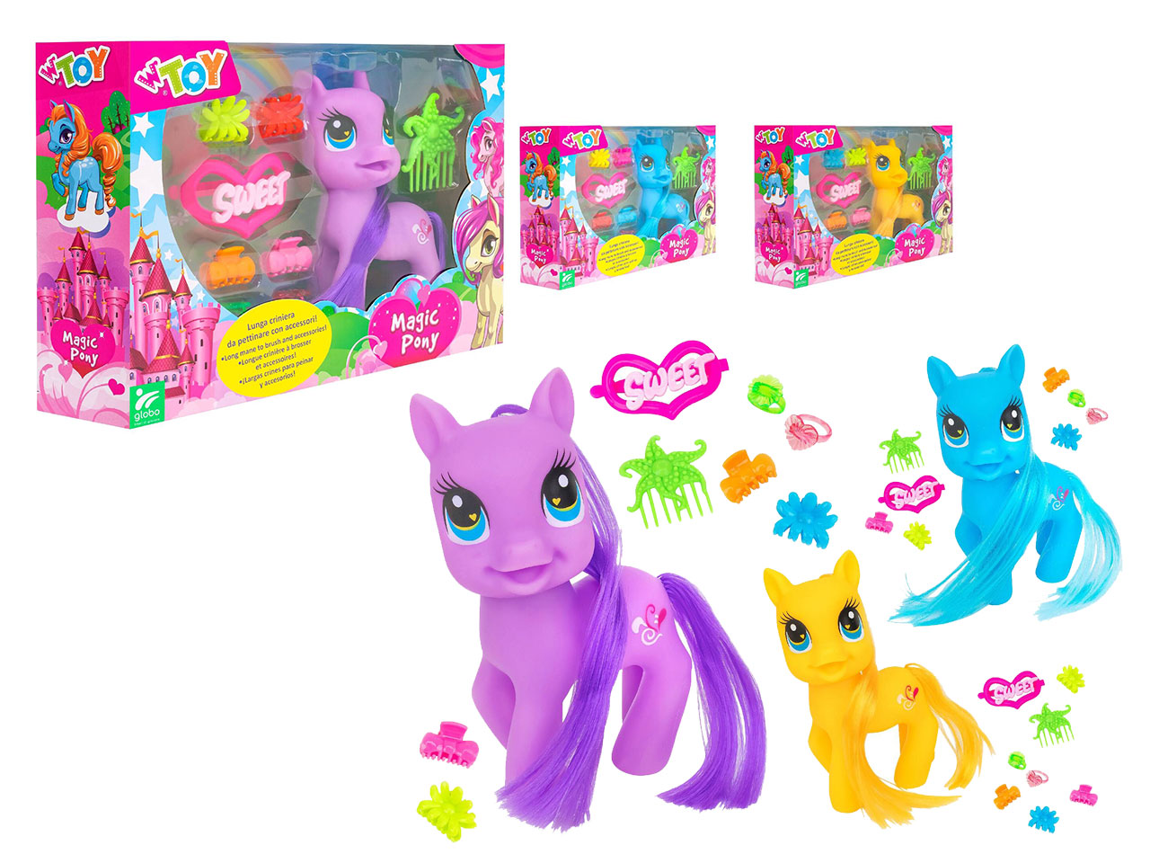 W TOY PLAYSET PONY C/ACCESSORI 3 COL. 41148 W TOY PLAYSET PONY C/ACCESSORI 3 COL. 41148