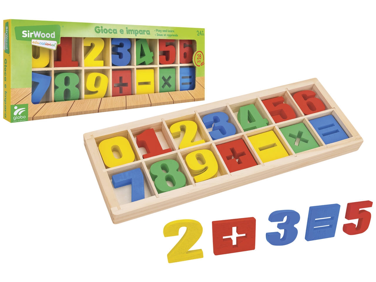 NUMERI/SIMBOLI IN LEGNO 28 PEZZI 40774