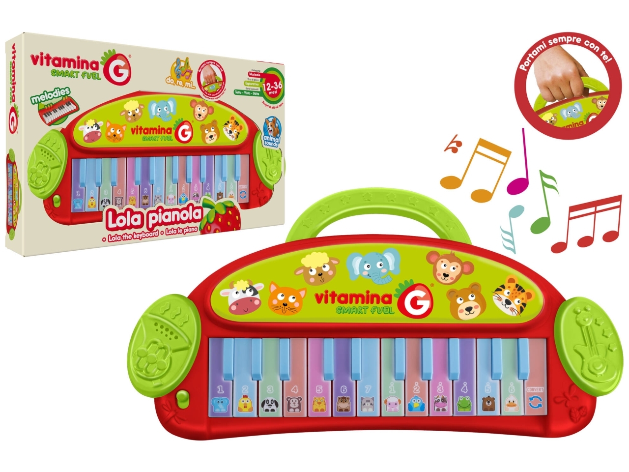 VITAMINA G PIANOLA ANIMALI B/O 24 TASTI 5573