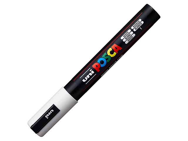 UNI POSCA MARCATORE P.MEDIA WHITE PC5M