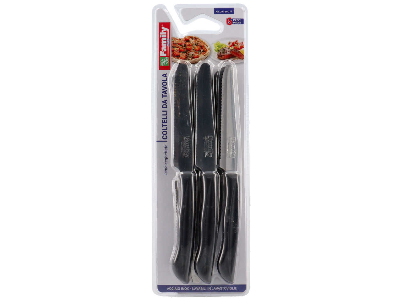 COLTELLI TAVOLA 6pz  NERO 0211N.11