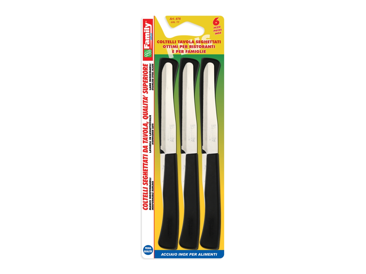 COLTELLI DA TAVOLA 11CMNERO 6PZ 876N.11