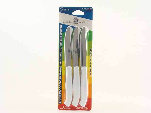 COLTELLI BISTECCA 6pz BIANCHI 4804B.11