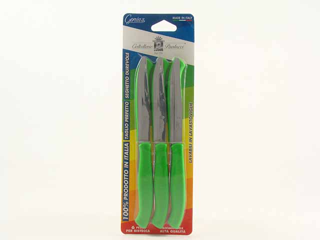 COLTELLI BISTECCA 6pz VERDE 4804V.11