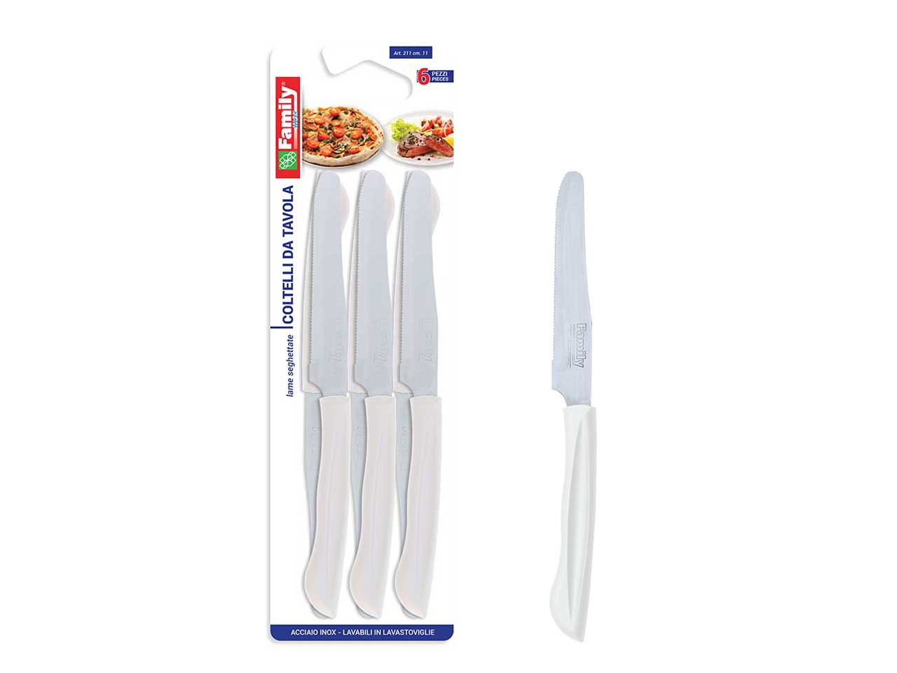 COLTELLO TAVOLA 6pz BIANCO 211B.11