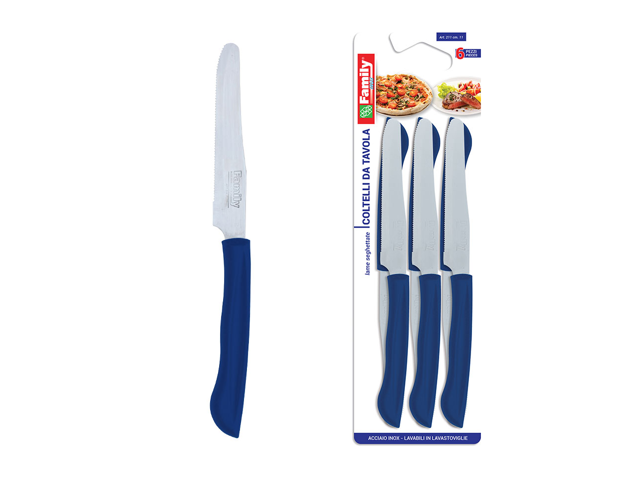 COLTELLO TAVOLA 6pz BLU 211BL.11
