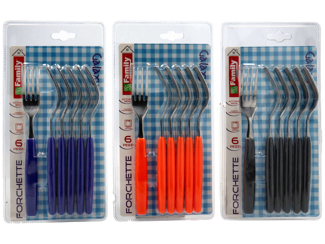 FORCHETTE 6PZ COLORI ASSORTITI 1452