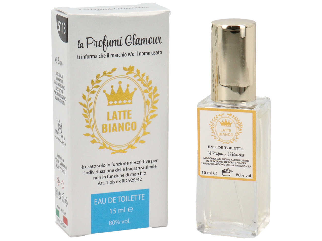 PROFUMO UNISEX 15ML LATTE BIANCO 5113 PROFUMO UNISEX 15ML LATTE BIANCO 5113