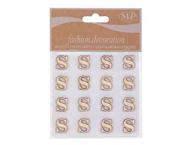 LETTERE LEGNO 10mm. 16pz S T067S