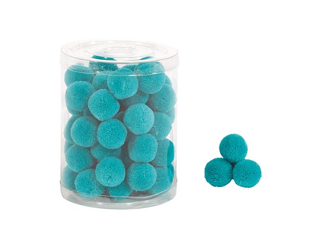 POMPON 2cm 48pz TURQUOISE B335 14 POMPON 2cm 48pz TURQUOISE B335 14