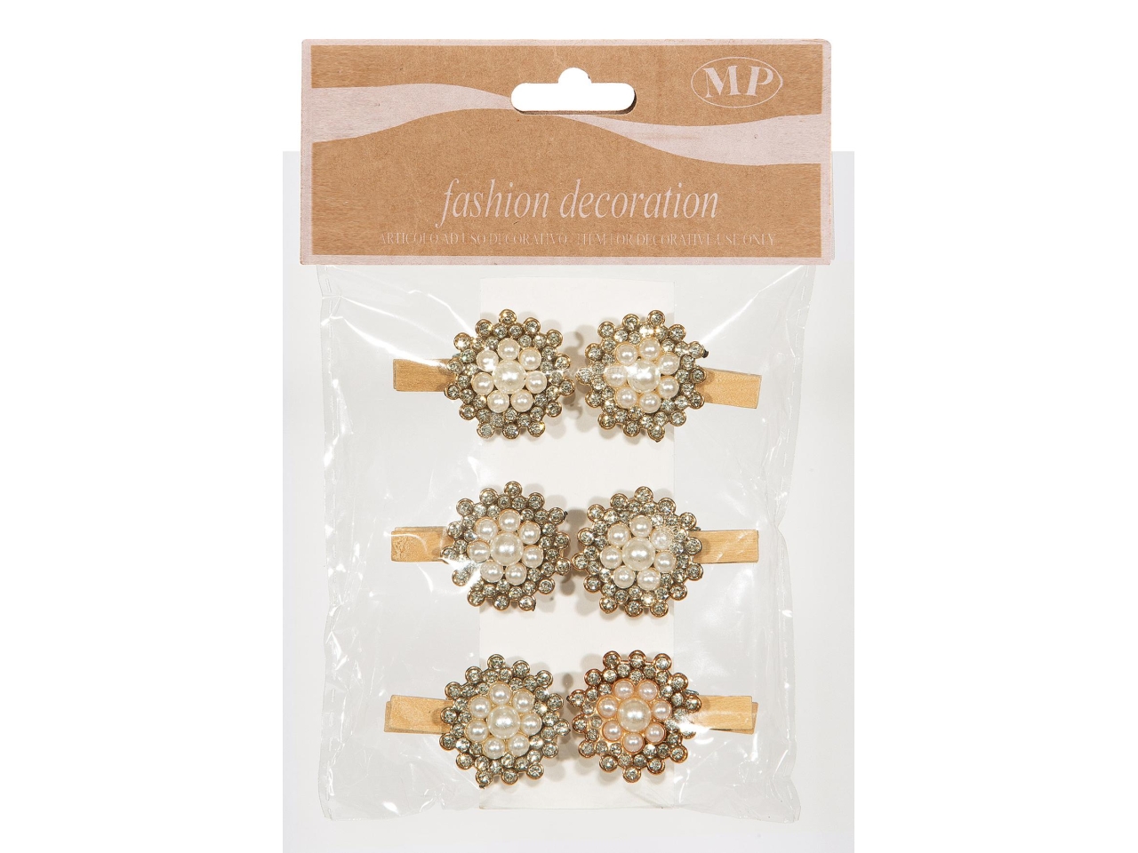 CHIUDIPACCO MOLLETTE FIORE 6PZ H.4 M066 CHIUDIPACCO MOLLETTE FIORE 6PZ H.4 M066