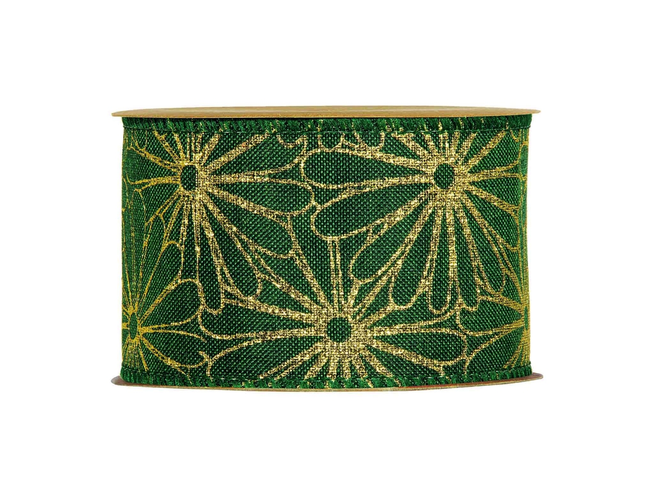 NASTRO FLOWERS IN GREEN 6,3CMX10MT 5023