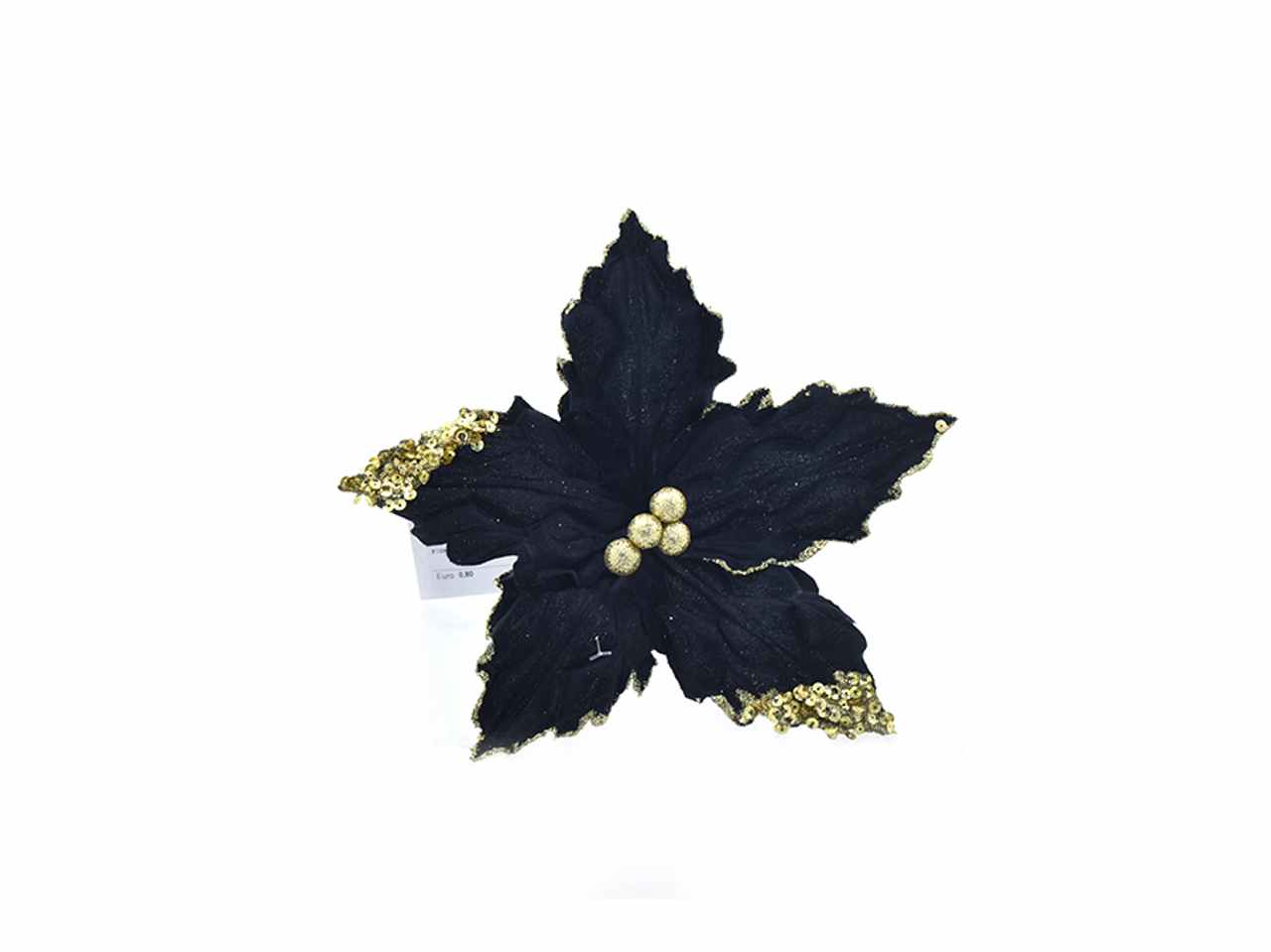 FIORE PICCOLO NERO CON GLITTE 306162746