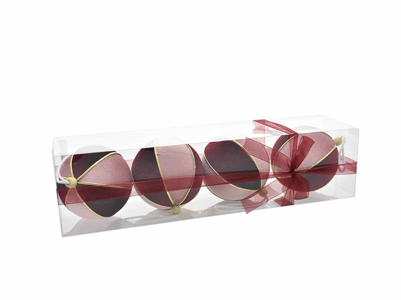 PALLE 4PZ 10CM ROSA/BORDEAUX 407215282