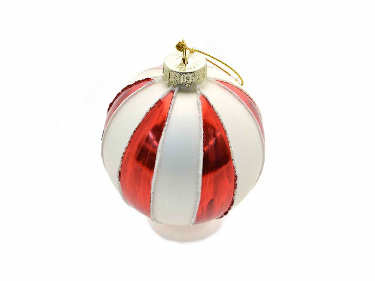 PALLA VETRO D.8CM BIANCO/ROSSO 1091631