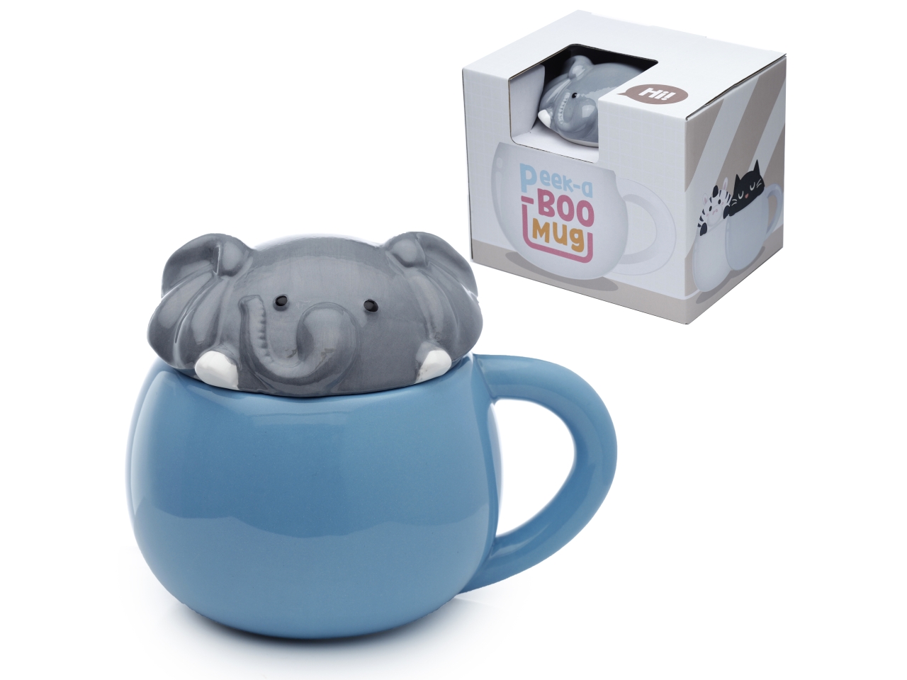 TAZZA CER.C/COPERCHIO ELEFANTE LMUG07