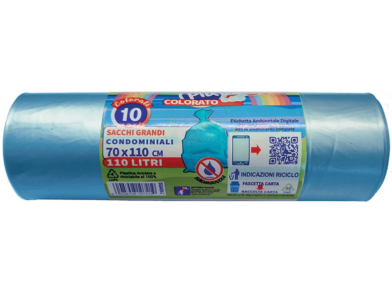 SACCHI PATTUMIERA 70X110 10PZ AZZ. SG04DA/C
