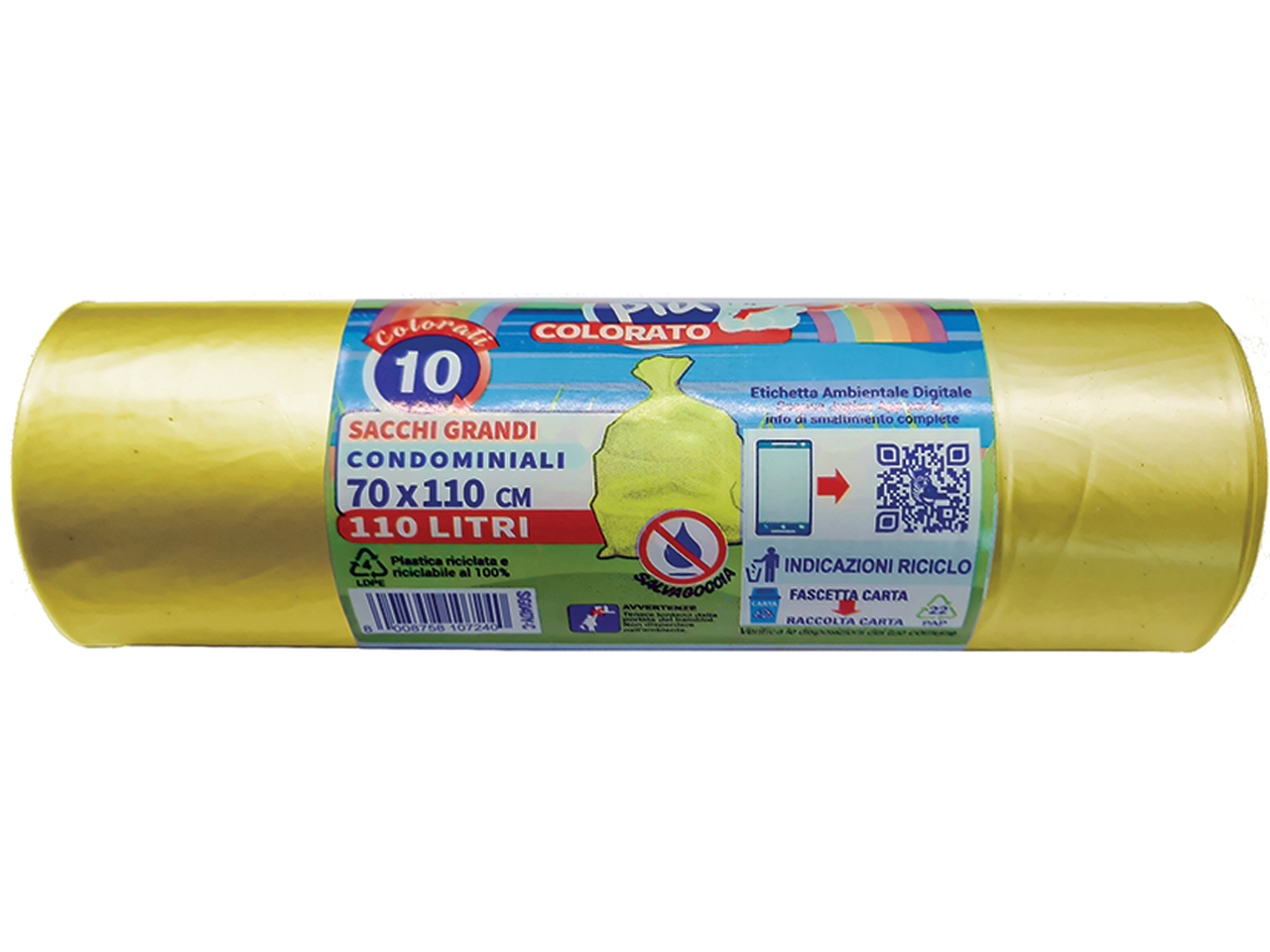 SACCHI PATTUMIERA 70X110 10PZ GIA. SG04DY/C