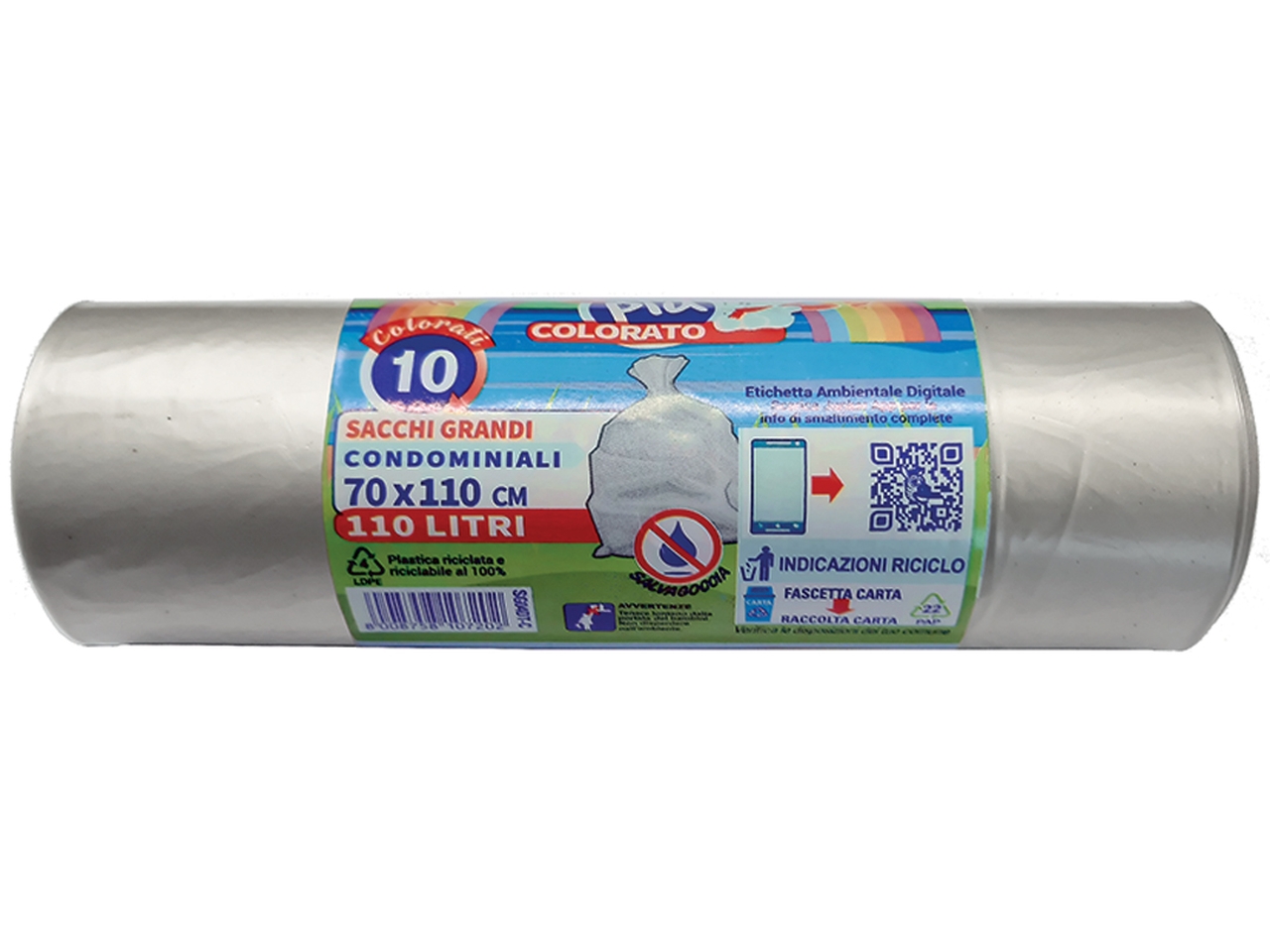 SACCHI PATTUMIERA 70X110 10PZ TRASP. SG04DT/C