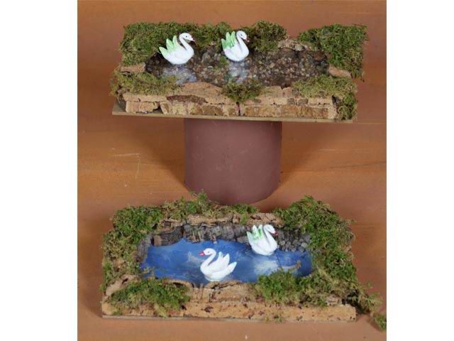 LAGO 20X12cm CON DOPPIO CIGNO 85361 LAGO 20X12cm CON DOPPIO CIGNO 85361