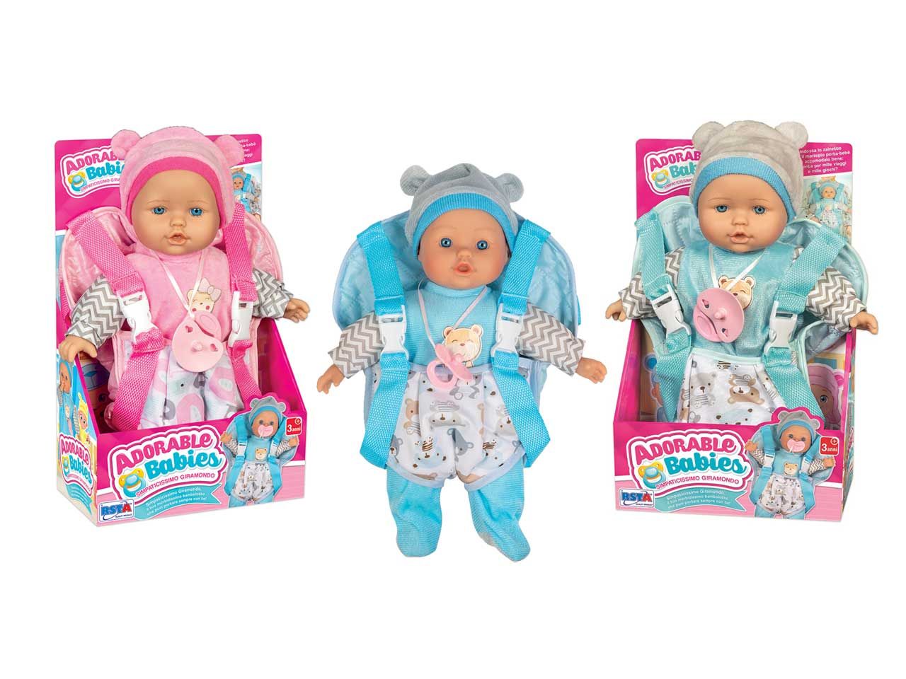 BAMBOLA ADORABLE BABIES CON ZAINO 11358