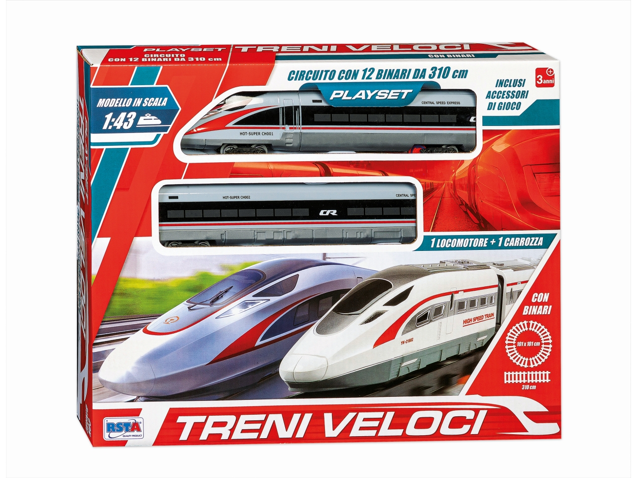 TRENI VELOCI CIRCUITO 310CM 11977 TRENI VELOCI CIRCUITO 310CM 11977