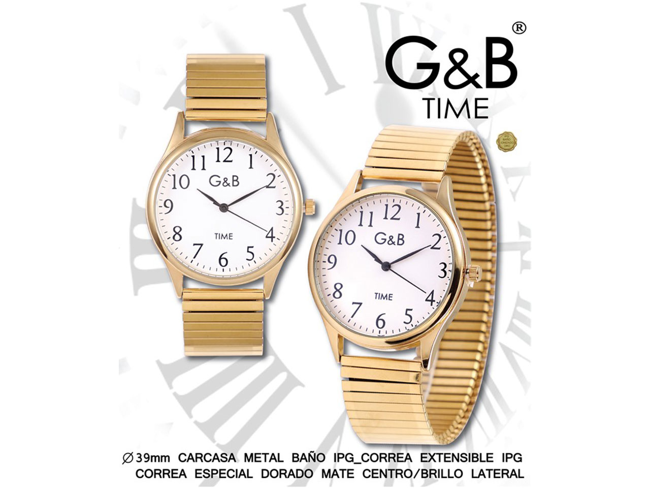 OROLOGIO GB UOMO ORO OPACO RGB-79251D