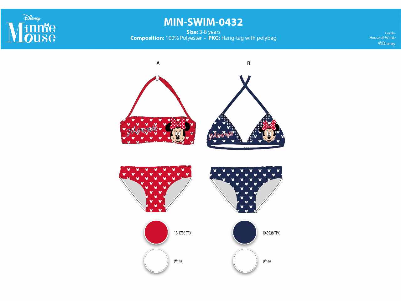 MINNIE BIKINI TRIANGOLO 0432 3-8 ANNI