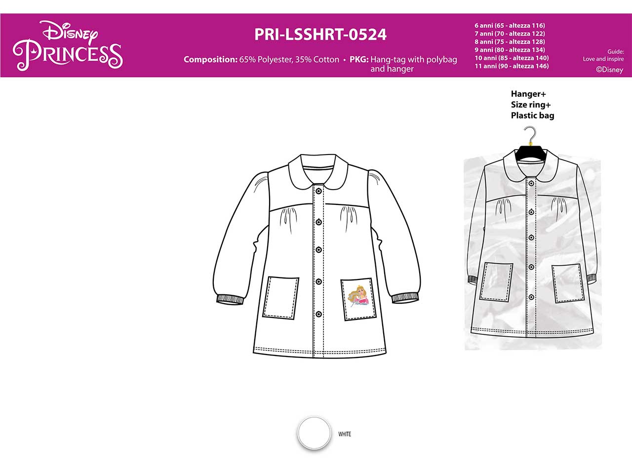 GREMBIULE SCUOLA GIRL BIANCO PRINC 0523 $ GREMBIULE SCUOLA GIRL BIANCO PRINC 0523 $