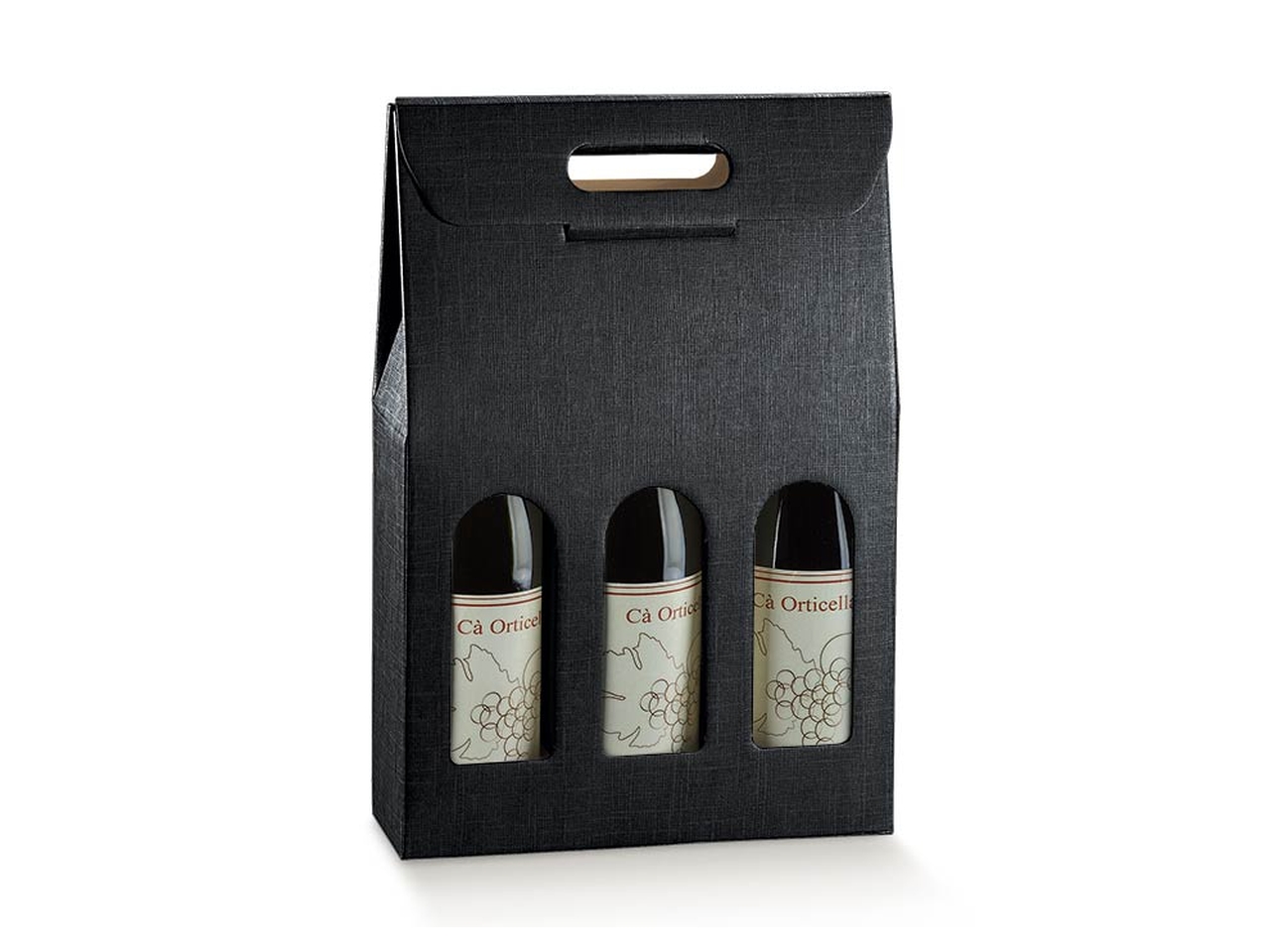 SETA NERO P.BOTTIGLIE 3P.27X9X38,5CM 117123S SETA NERO P.BOTTIGLIE 3P.27X9X38,5CM 117123S