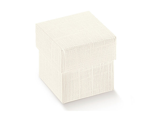 SETA BIANCO SCATOLA C/COPERCHIO 18x18x4CM 113985C