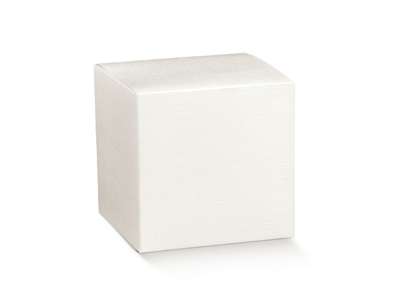 SCATOLA FIBRA BIANCA PIEGHE.12X12X8CM 119026C