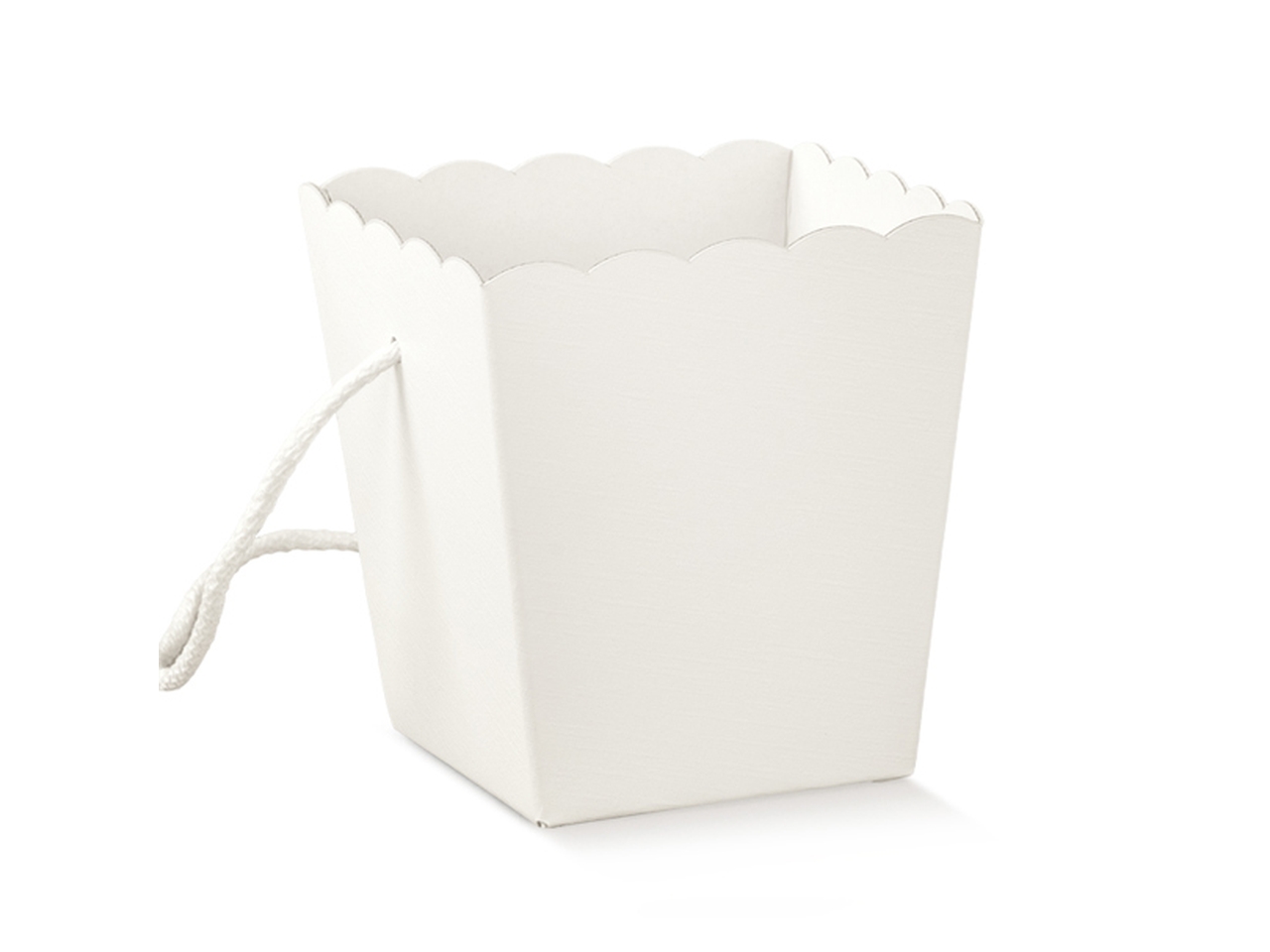 SCATOLA VASO FIBRA BIANCA C/COR.100X100X145 19079C