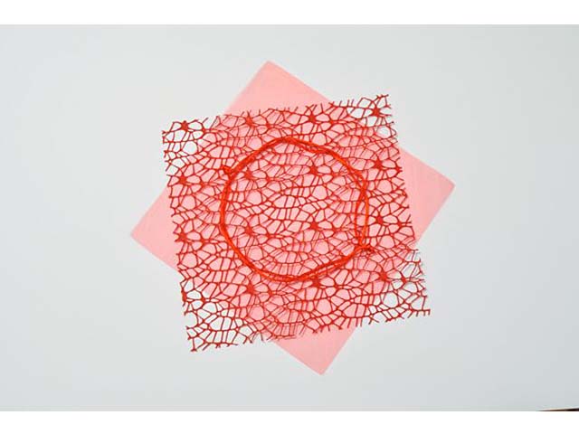 SACCHETTO RETE/ORGANZA ROSSO 23cm 3241