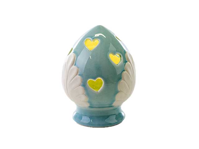 POMO PORC.LED CELESTE 8xh.10cm 53145 POMO PORC.LED CELESTE 8xh.10cm 53145