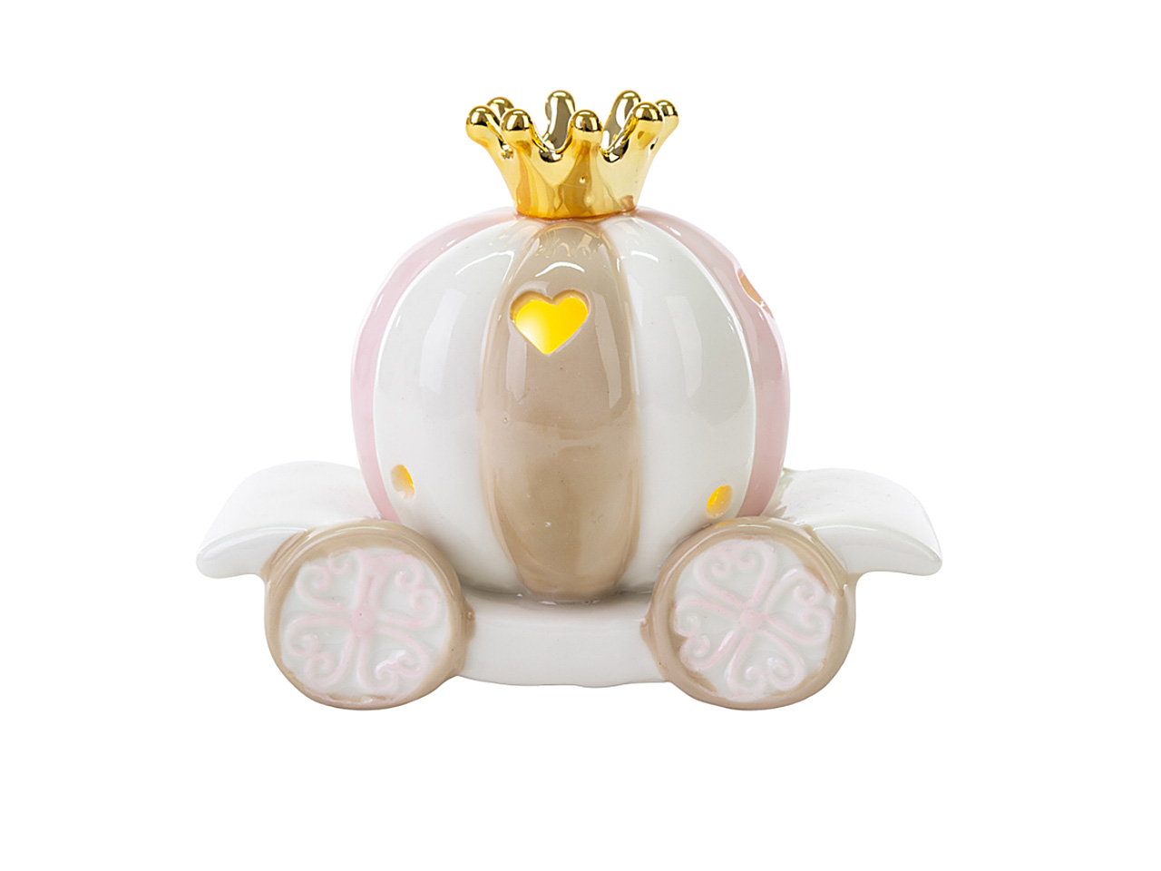 CARROZZA LED PORC.ROSA 12,5x7xh.10cm 54143