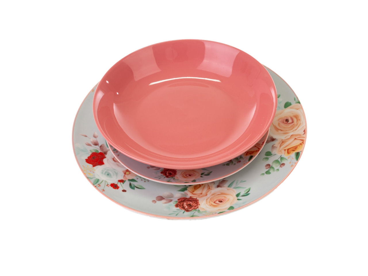 PIATTI DECORO PINK&ROSES 18pz 54254